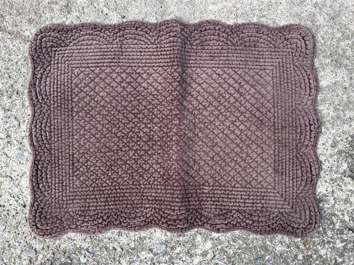 Spisebrikke avlang velur 35x50 cm NY Dark chocolate
