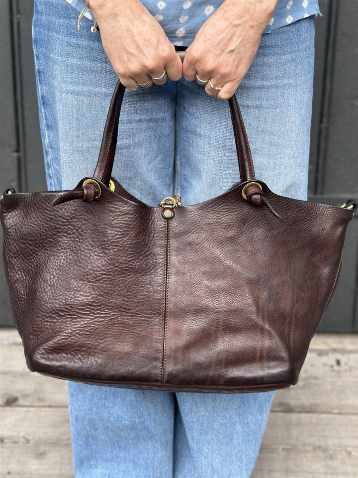 Shopping grande vacchetta bag brown