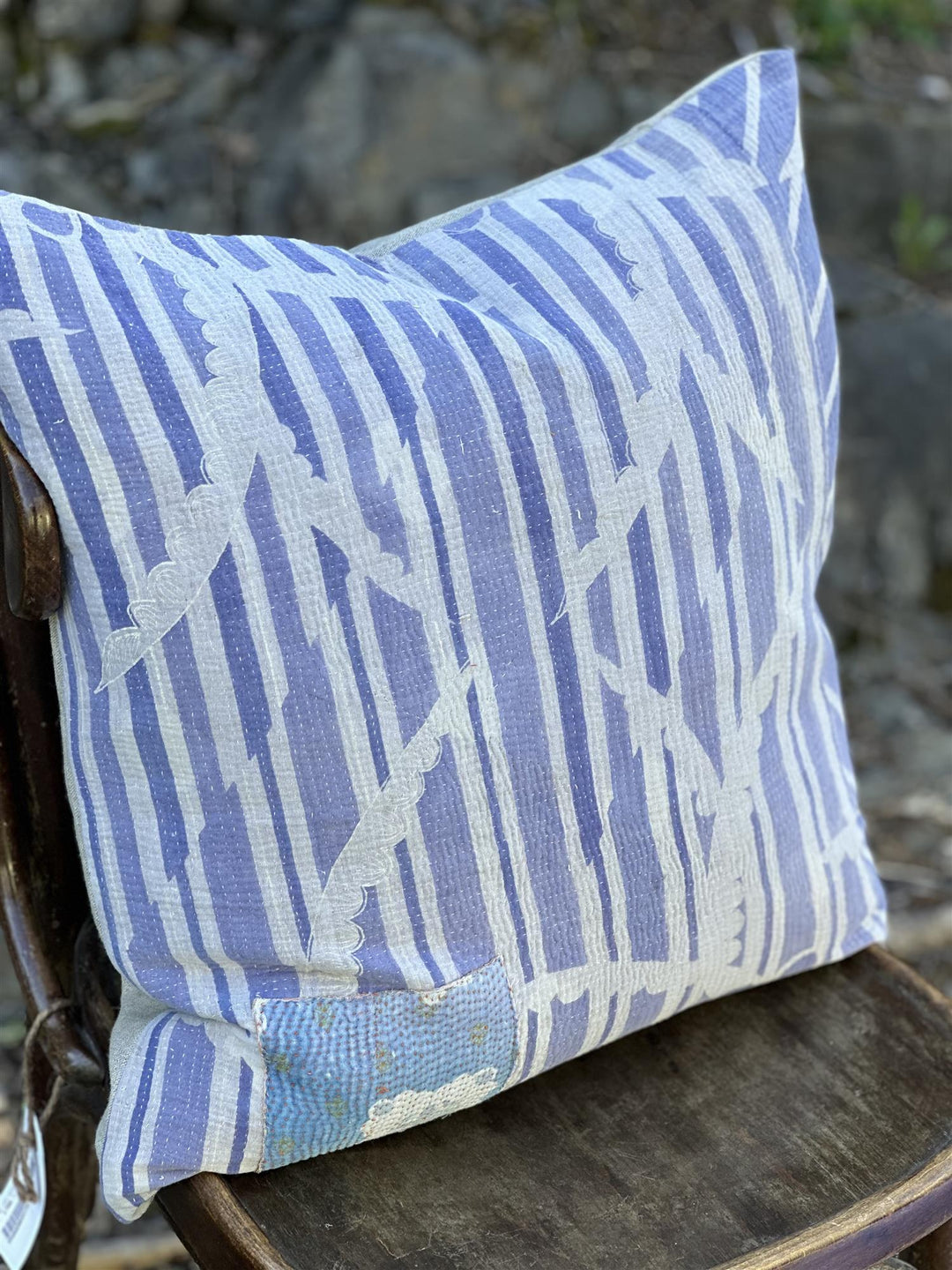 Putetrekk vintage kantha 50x50 cm Nr 22