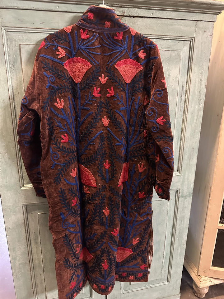 Lang brodert velur kimono nr 4