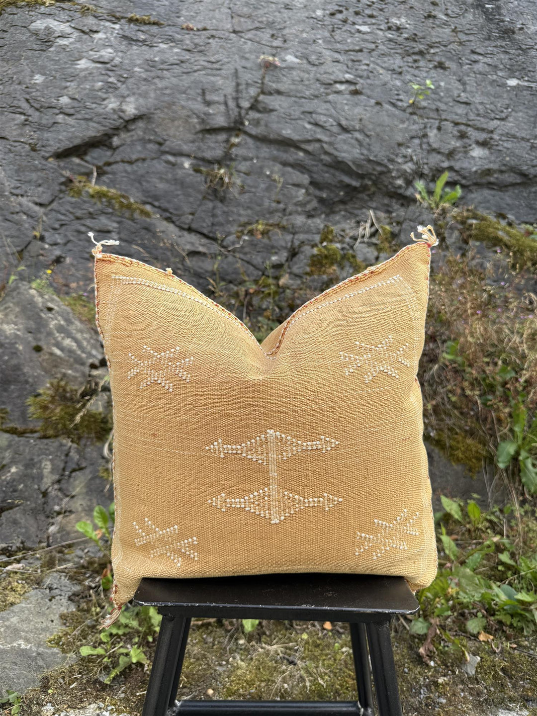 Putetrekk kaktus silke 50 x 50 cm oransje m hvitt mønster