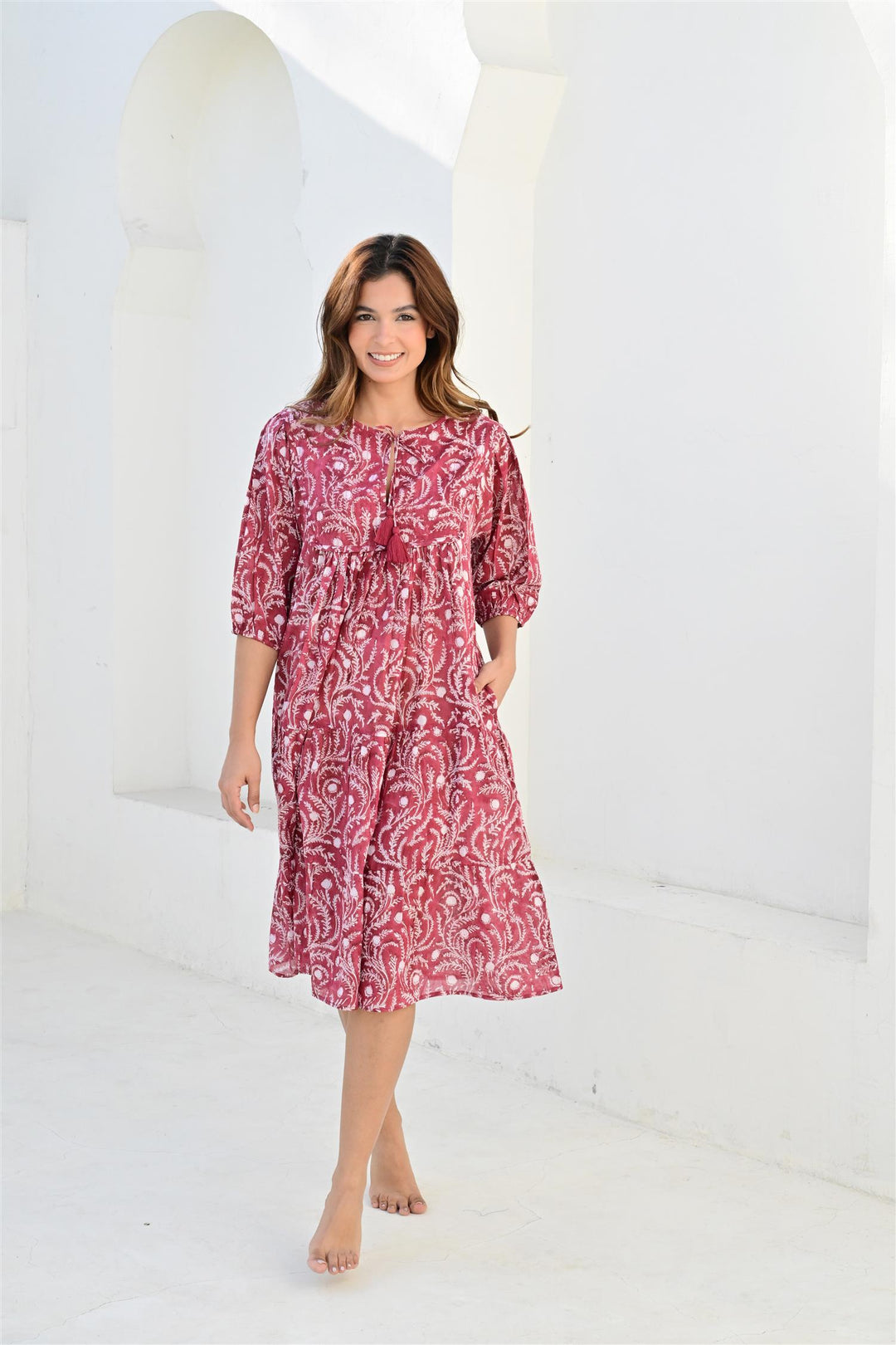 Bandol smekkekjole rosso/powder pink