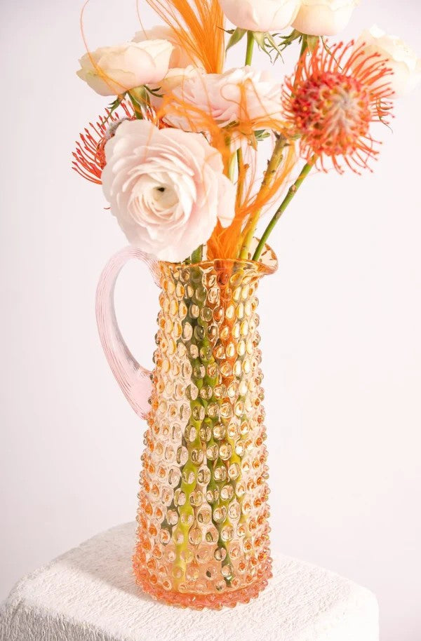 Hobnail tall jug Sunrise
