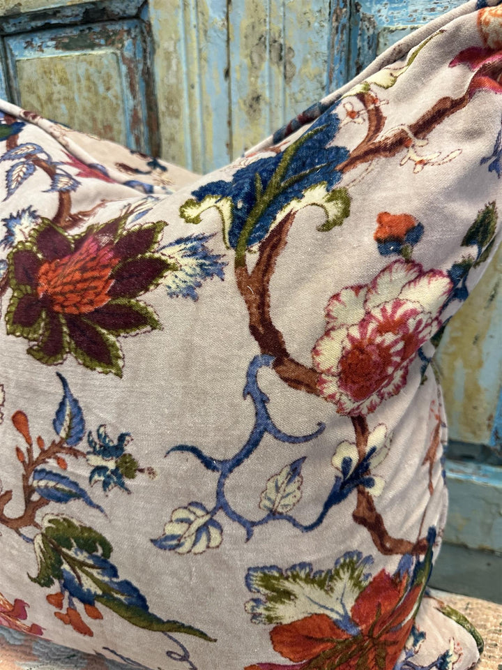 Putetrekk 50 x 50 cm velur blomster light pink