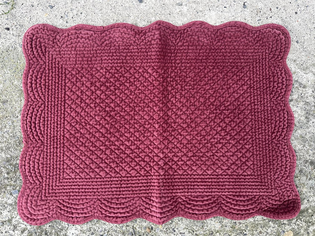 Spisebrikke avlang velur 35x50 cm  Port wine