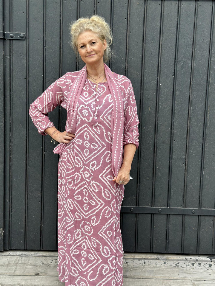Cecilie lang tunika bandani mauve