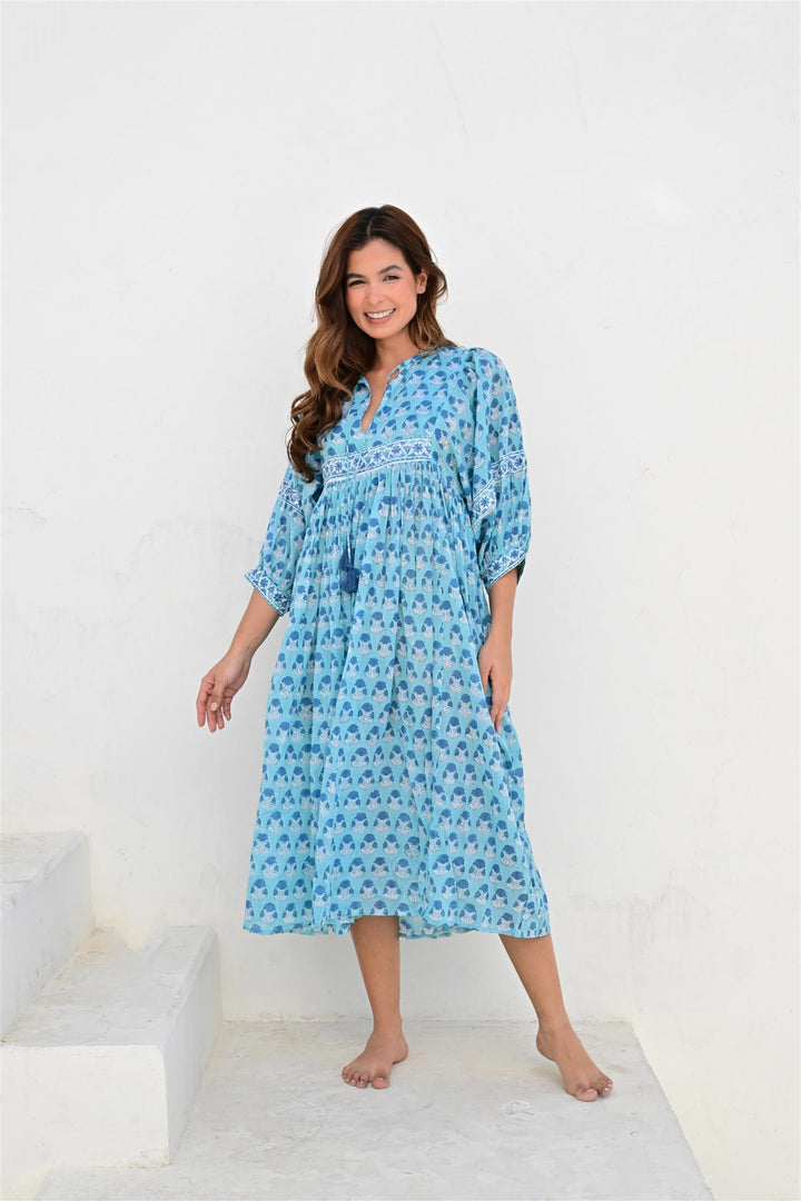 Menton kjole aqua