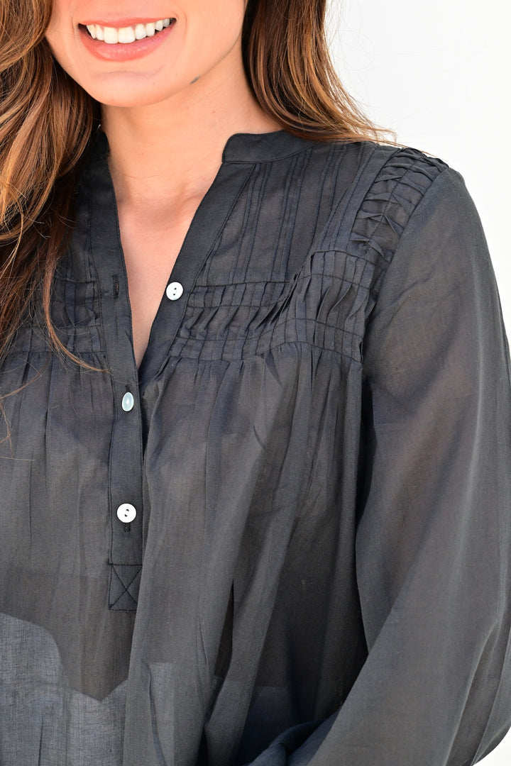 Provence bluse black ink