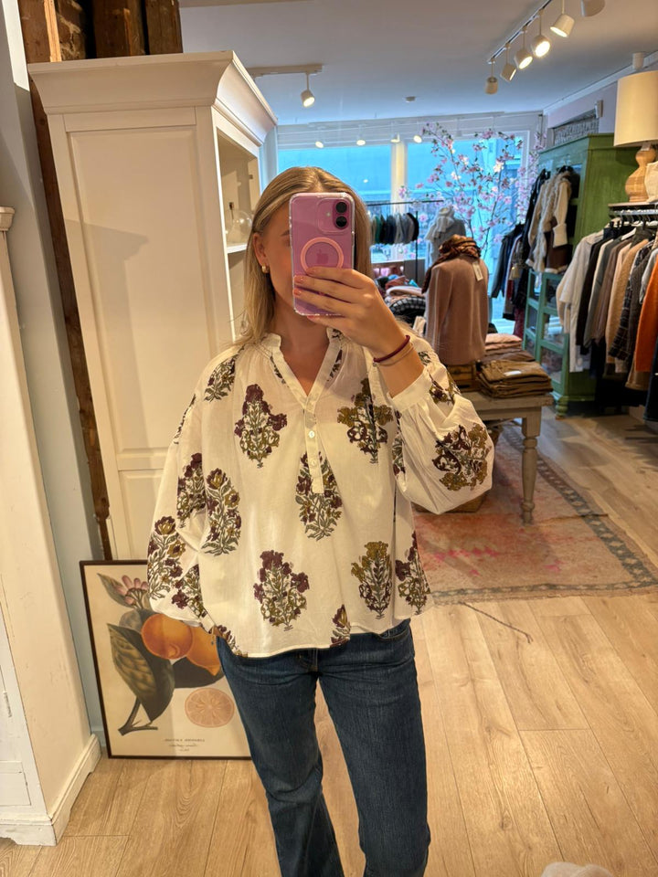 Shiba bluse pink/olive