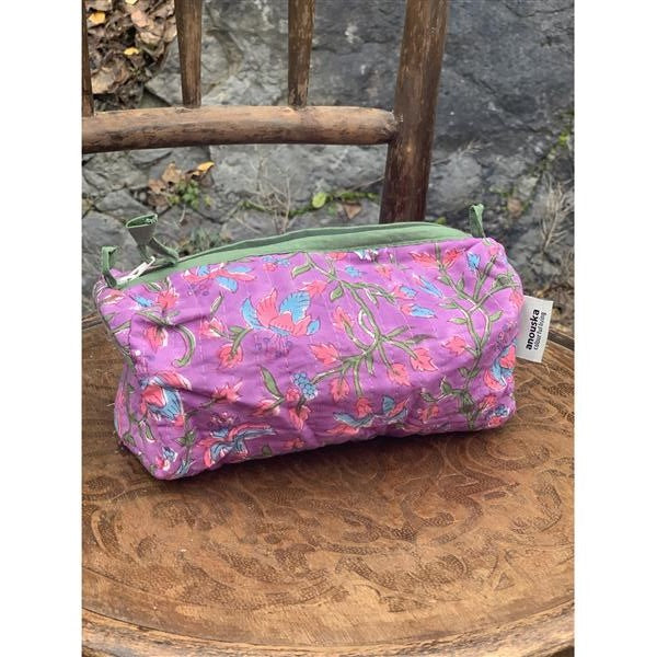 Sminkepung blokktrykket purple