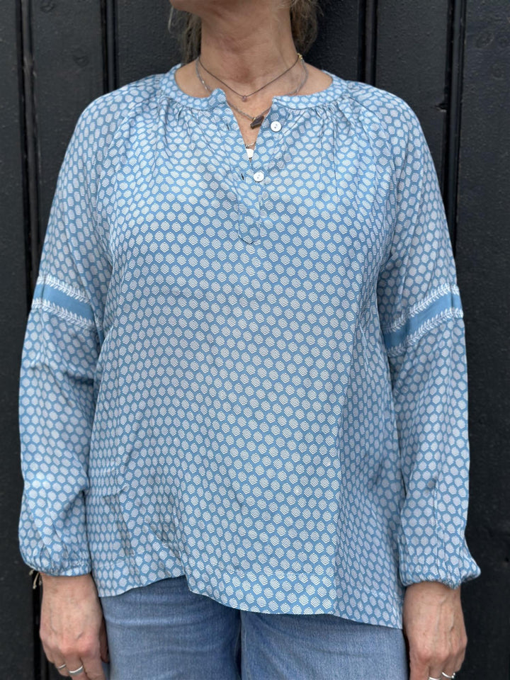 Gry bluse sea blue