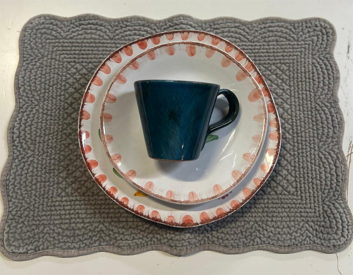 Spisebrikke avlang velur 35x50 cm  Dove