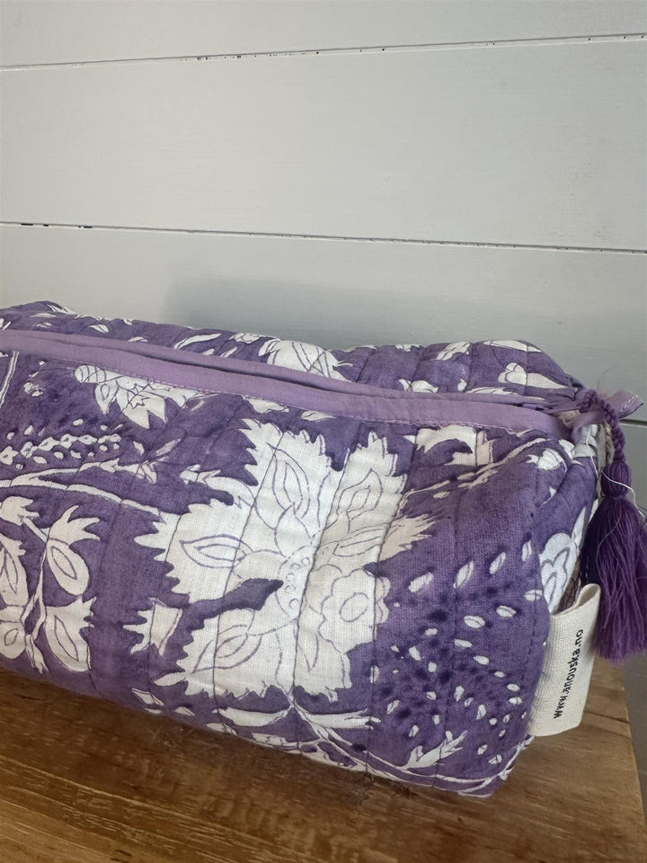 Toalettmappe blokktrykket Colette purple