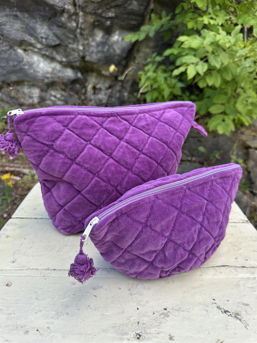Sminkepung velur 15xH10 cm Plum
