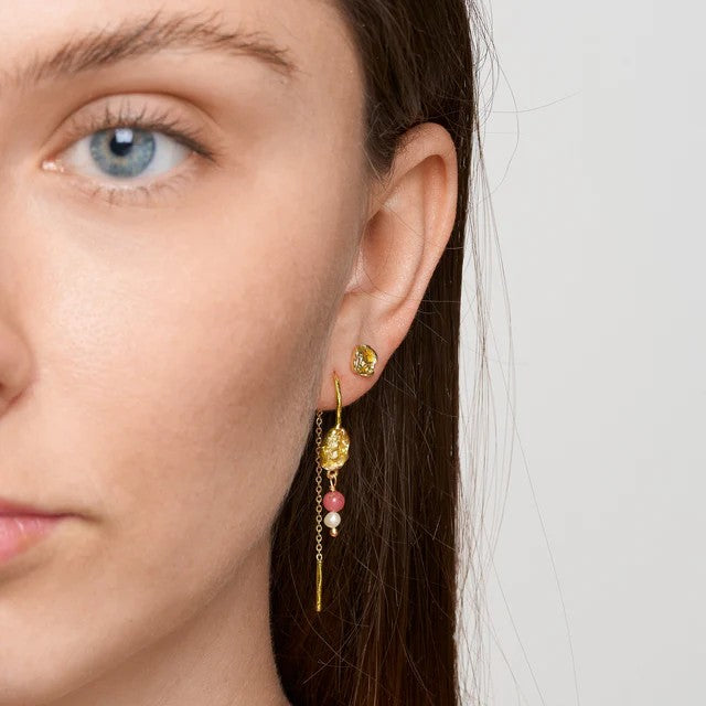 Josie øredobber gullbelagt peach