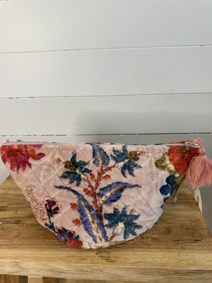 Sminkepung velur blomster light pink