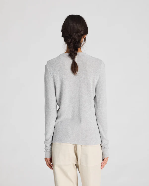 Freja strikket genser light grey melange