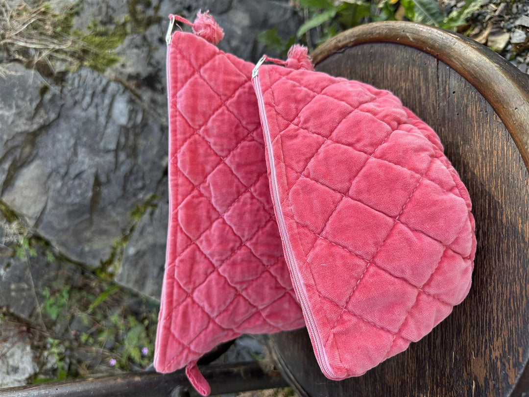 Sminkepung velur 15xH10 cm Raspberry Red