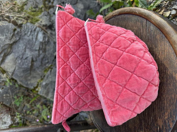 Sminkepung velur 15xH10 cm Raspberry Red