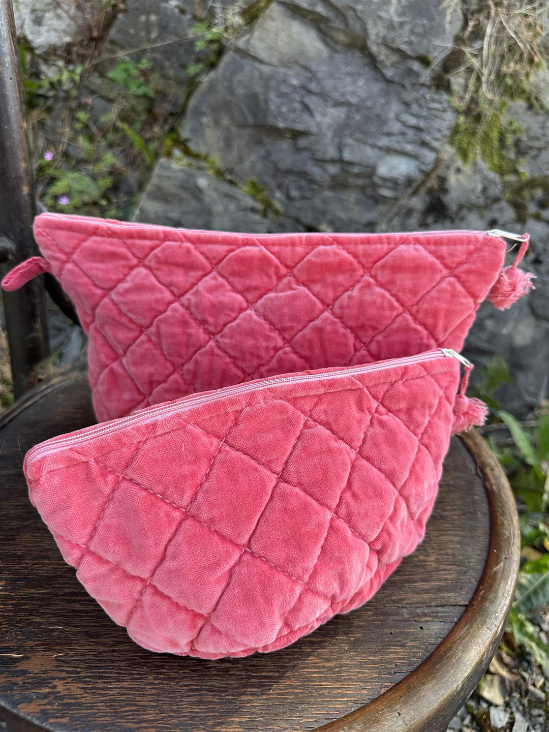 Sminkepung velur 15xH10 cm Raspberry Red