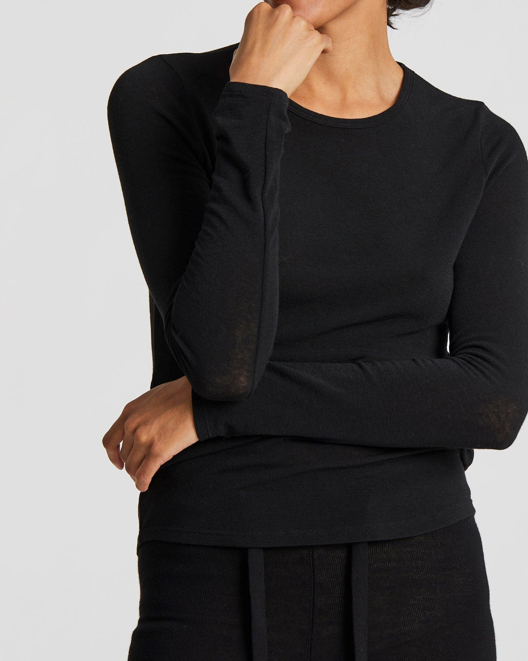 Thyra L/S wool top black