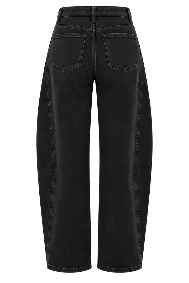 Bukse barrel jeans sort