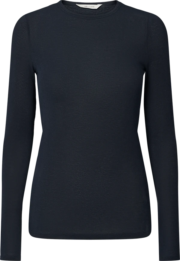 Thyra L/S wool top midnight blue