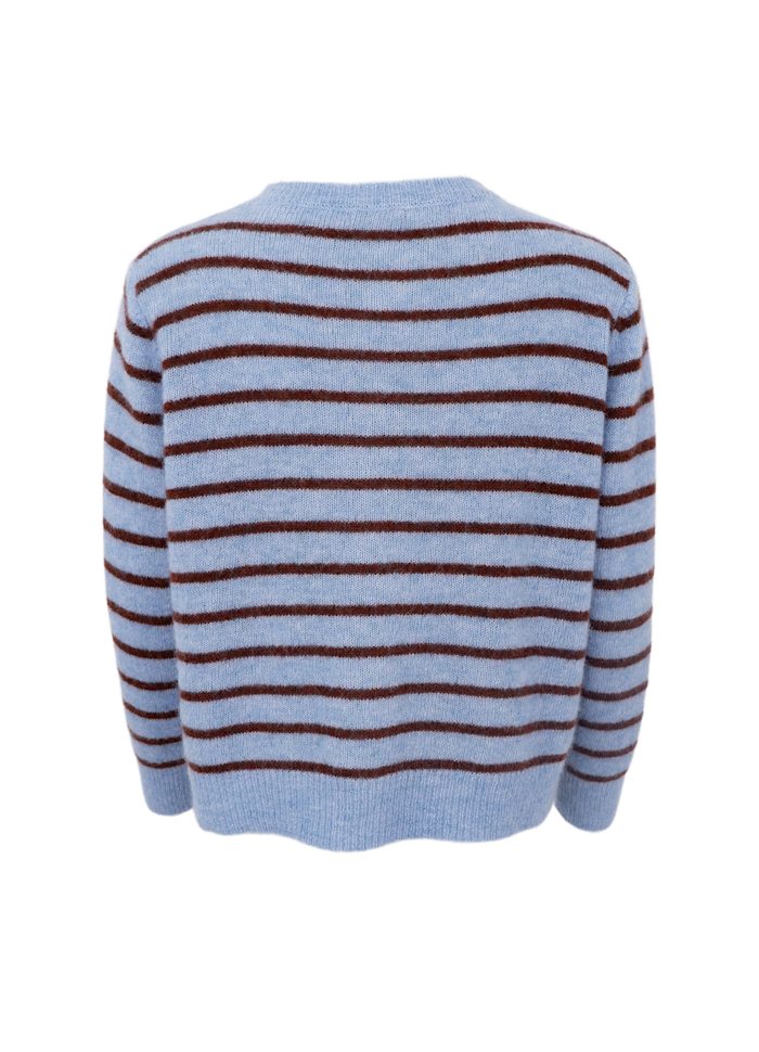Dell cardigan med striper blå