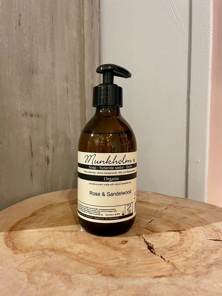 Økologisk flytende såpe 250 ml rose & sandalwood