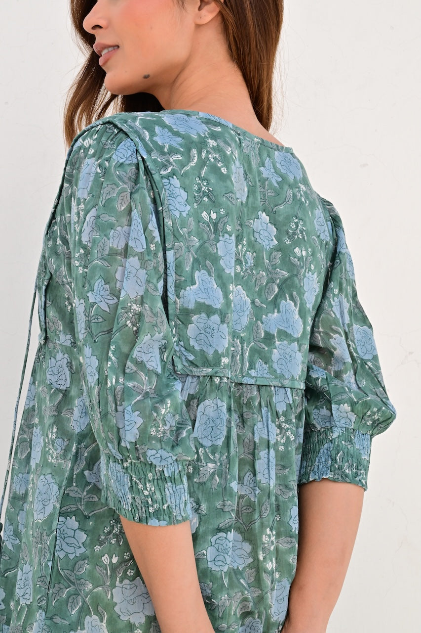 Montpellier smekkekjole bobbin teal green