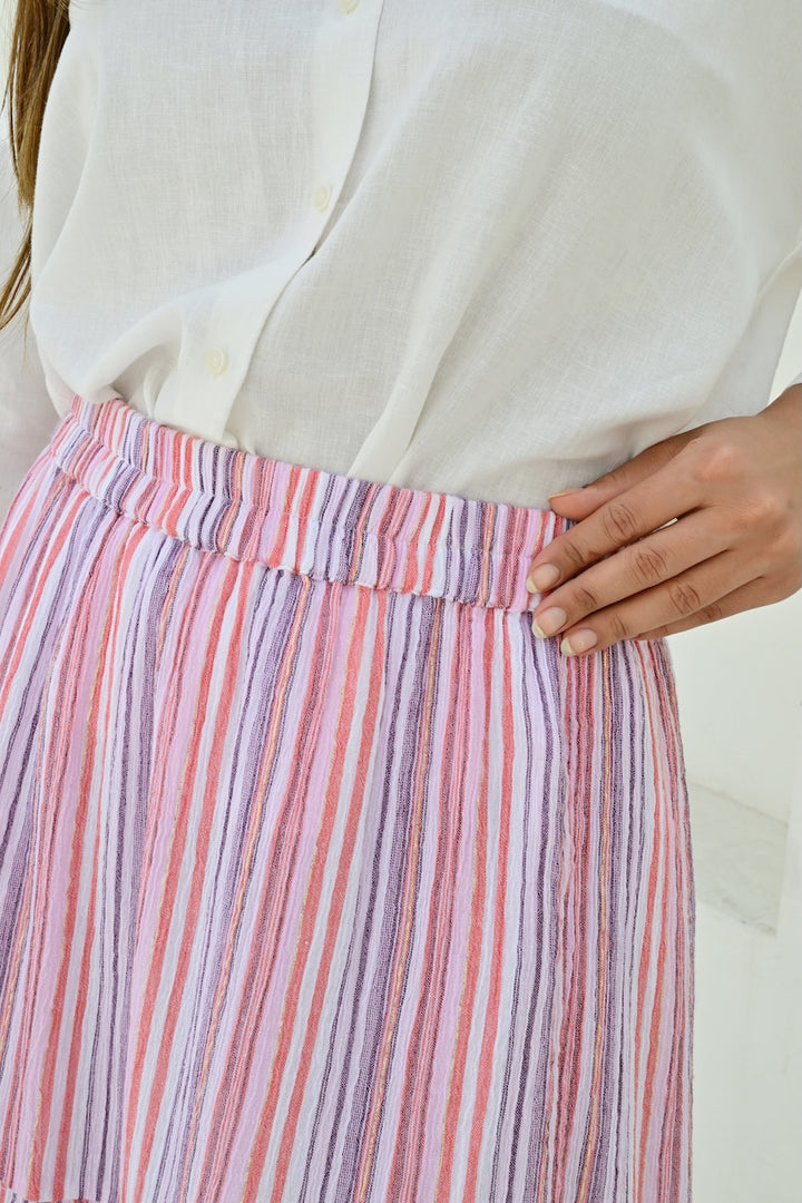 Marseille skjørt langt stripe purple