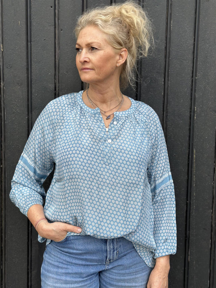 Gry bluse sea blue