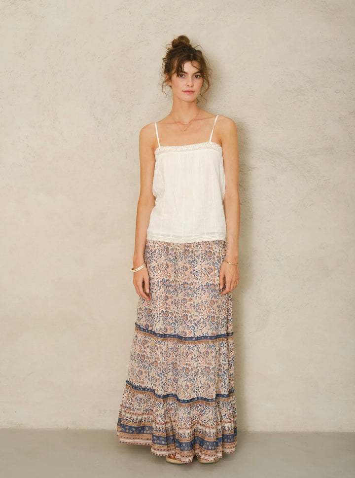 Cass print maxi skjørt navy