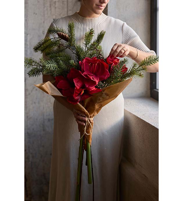 Amaryllis rød H: 60 cm