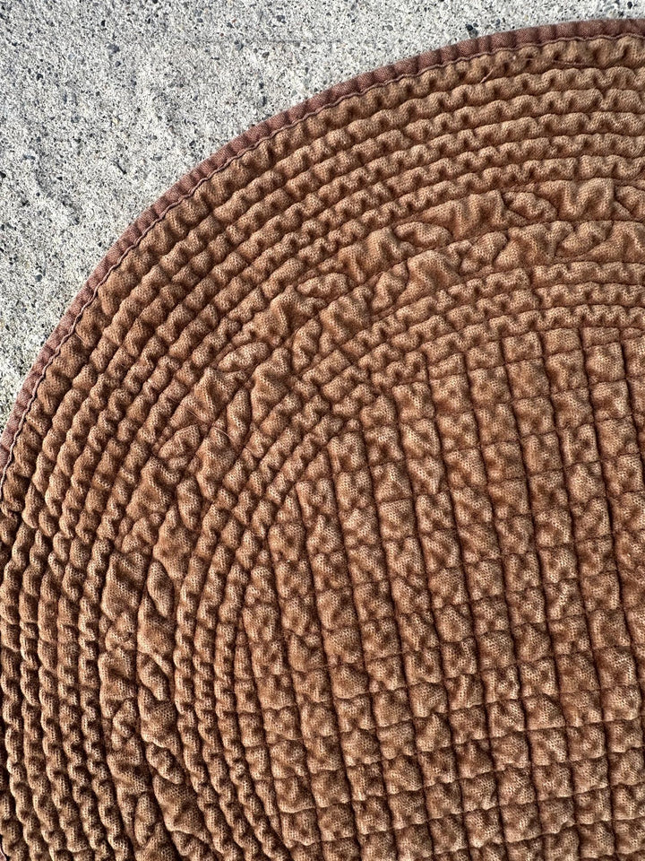 Spisebrikke velur rund Ø: 40 cm chocolate