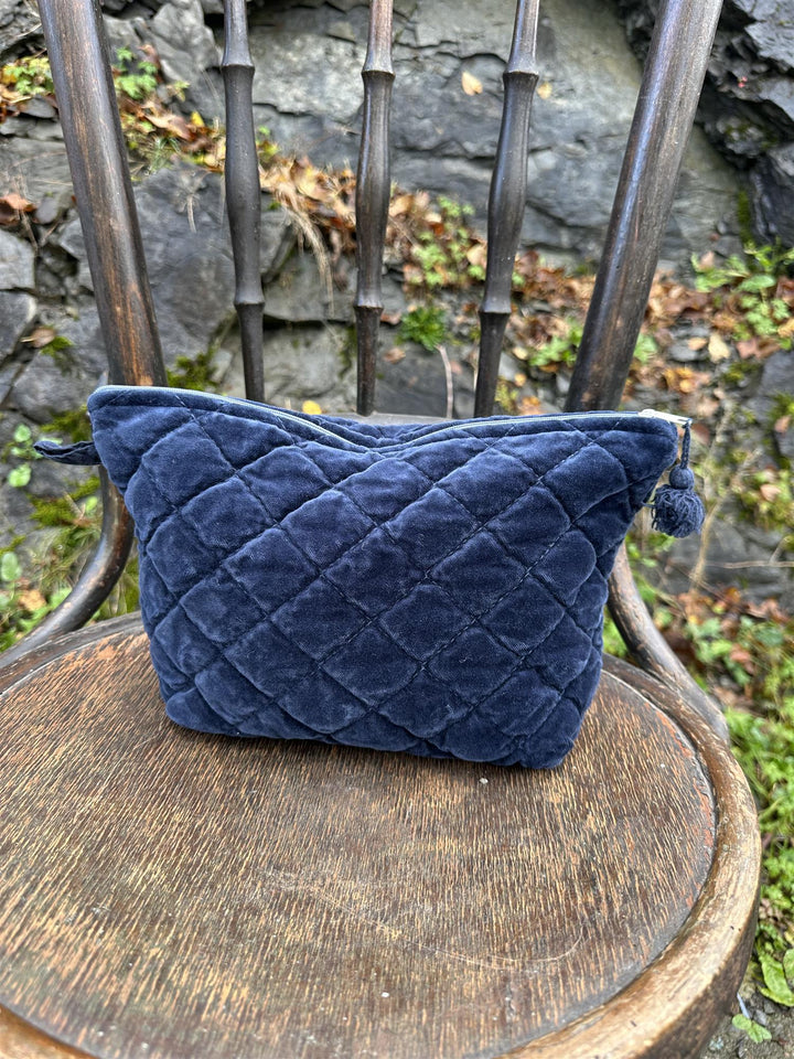 Toalettmappe velur indigo