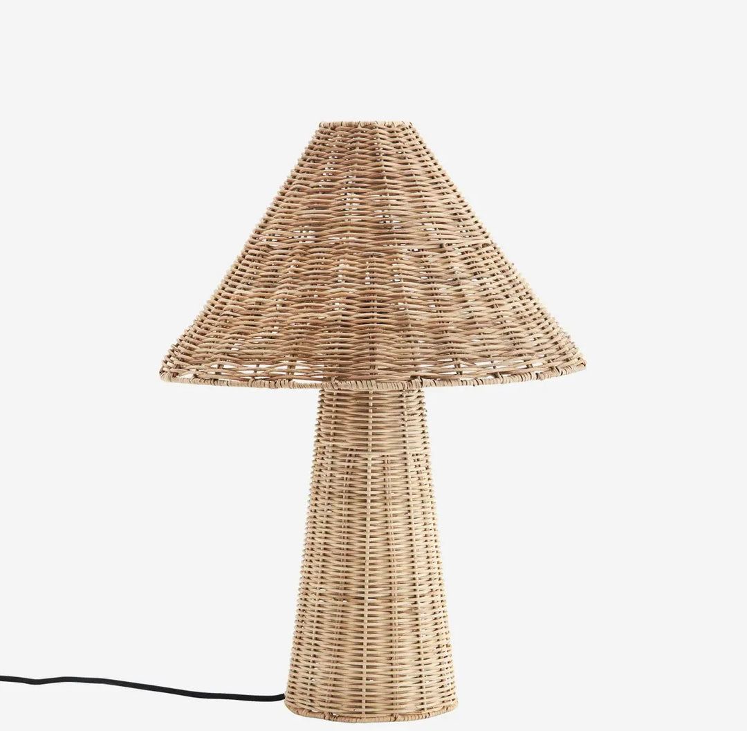 Rattan bordlampe H: 50 cm.