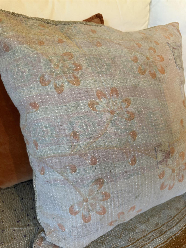 Putetrekk vintage kantha 50x50 cm Nr 124