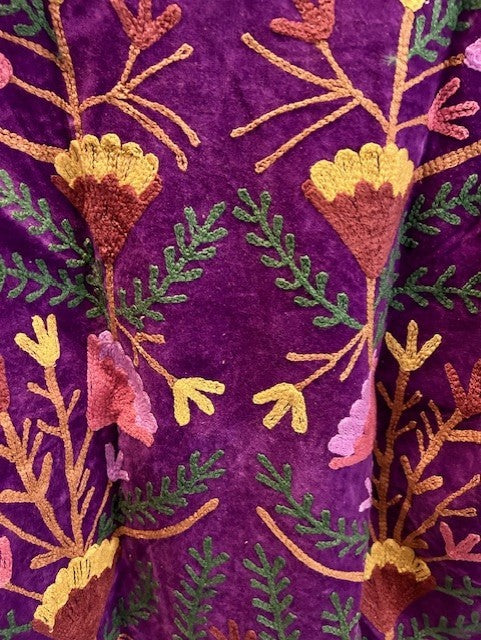 Anouska jakke velur med broderier purple