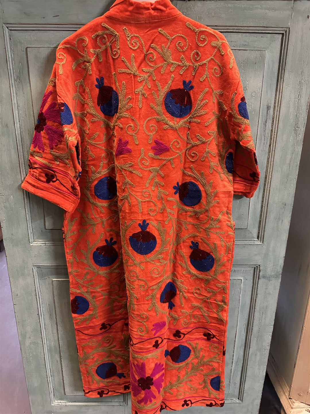 Lang brodert velur kimono nr 5