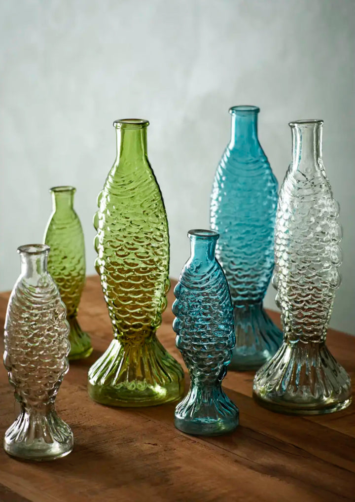 Glassvase fish green