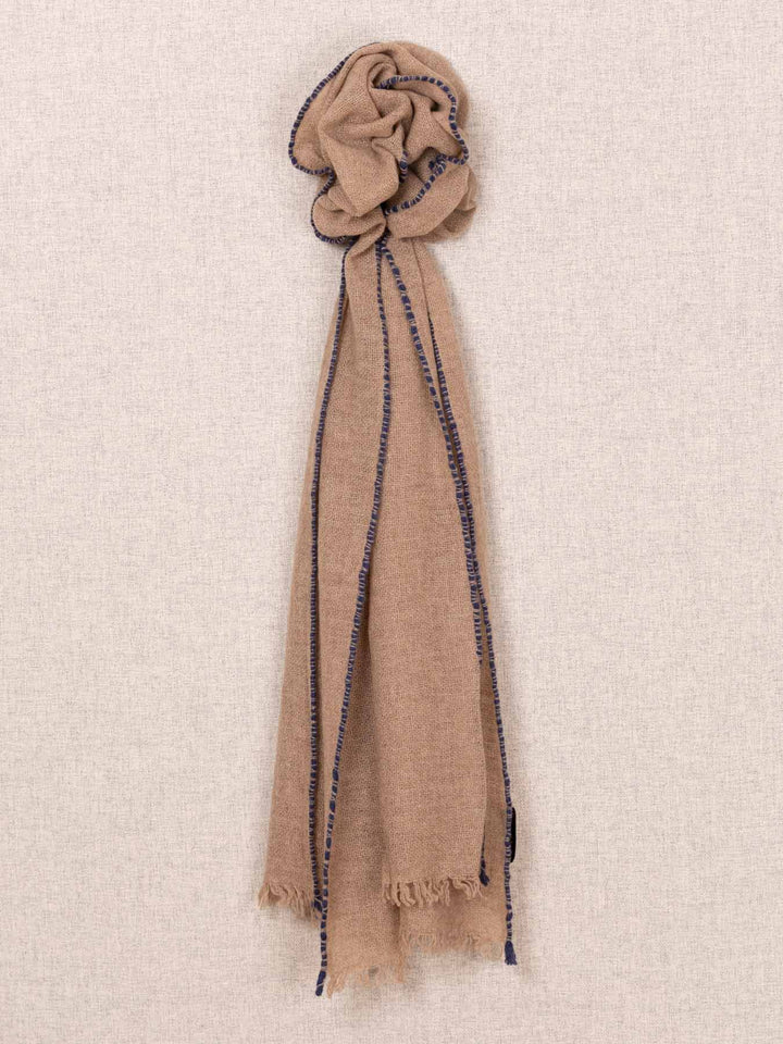 Stort skjerf 100% cashmere beige