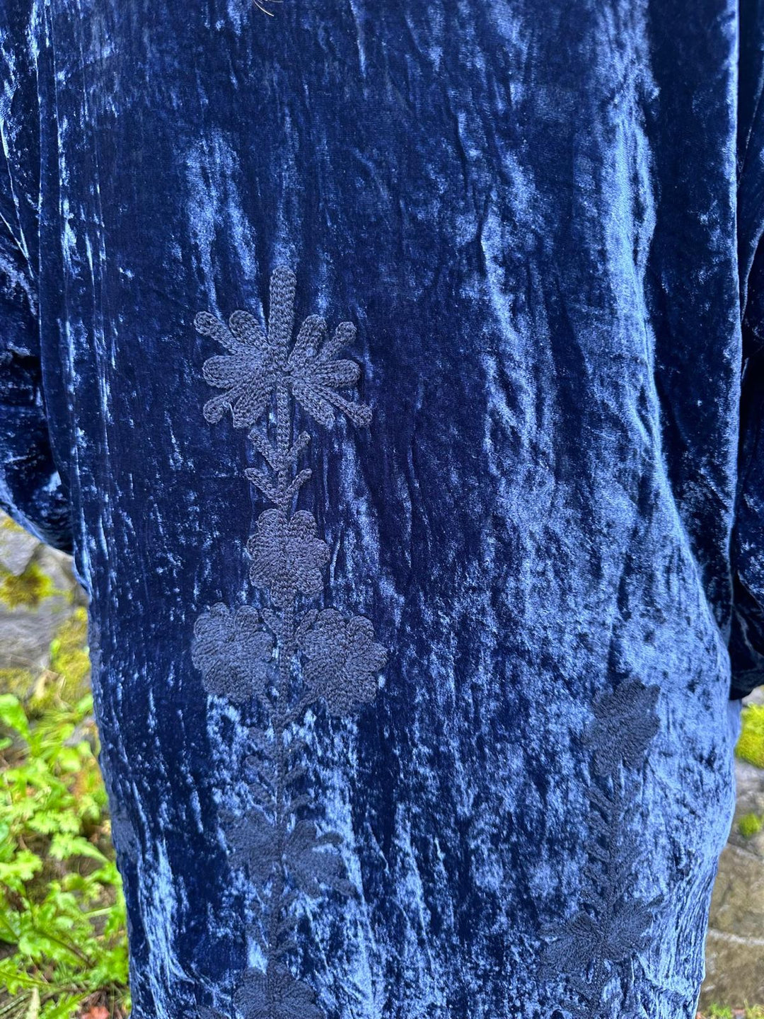 Valentina kimono velur dyp blå