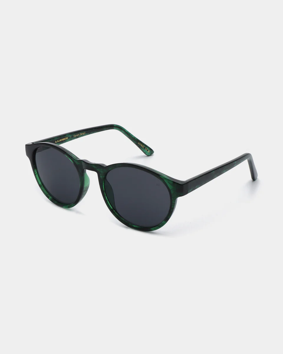 Solbrille Marvin green marble transparent