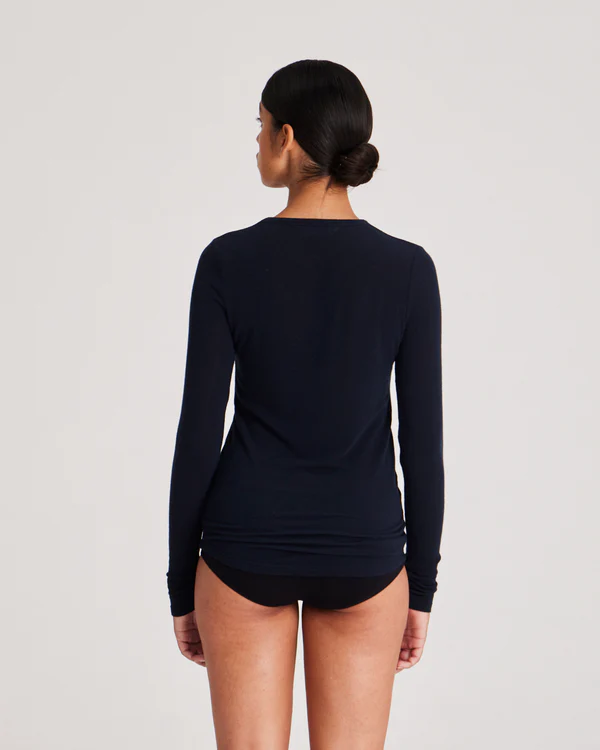 Thyra L/S wool top midnight blue