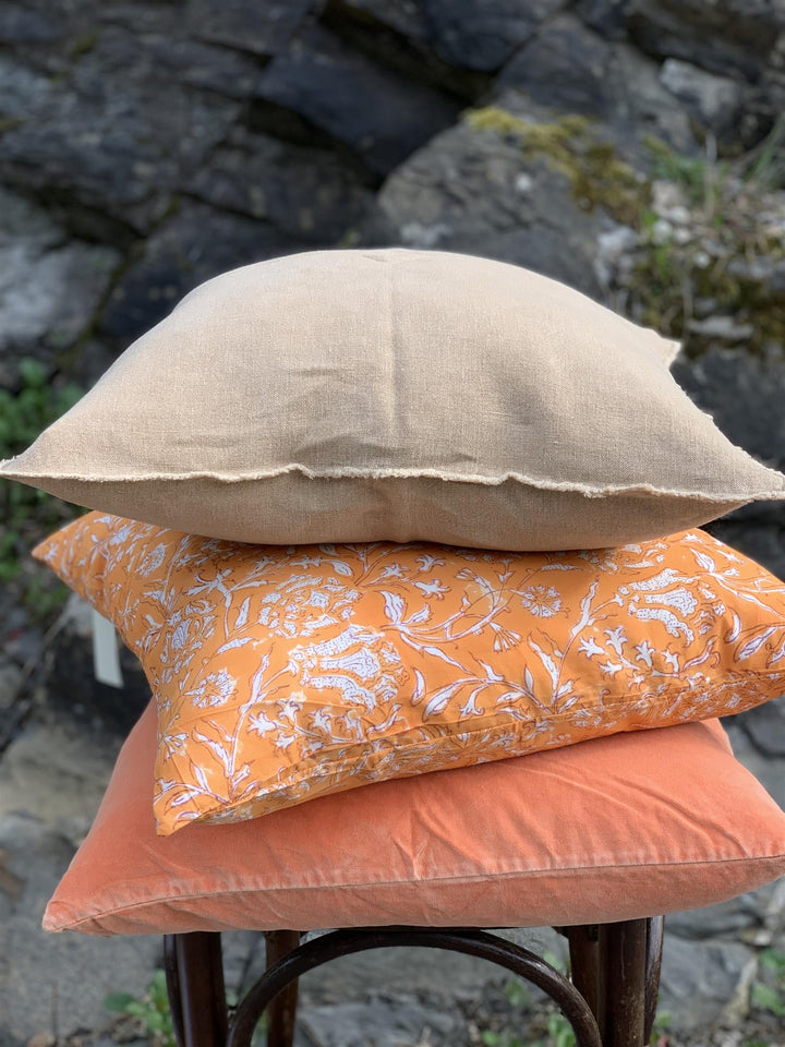 Putetrekk 100% lin 50x50 cm Camel