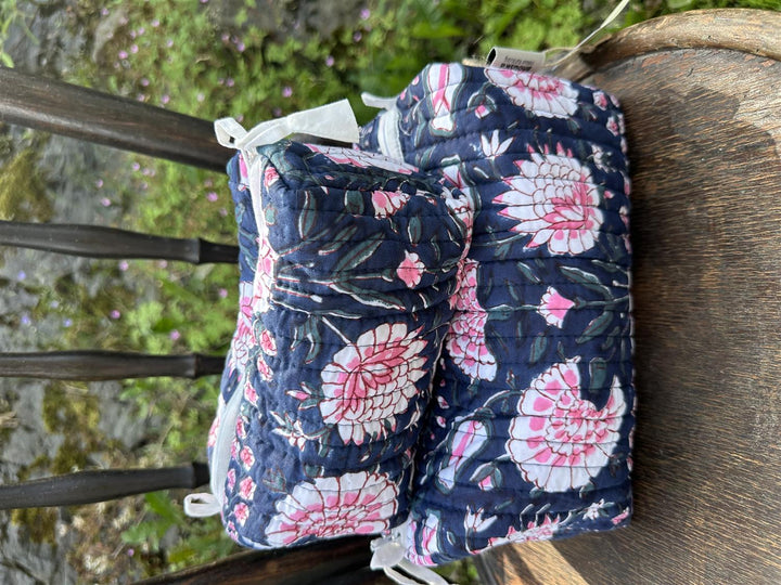 Sminkepung blokktrykket Simmi navy