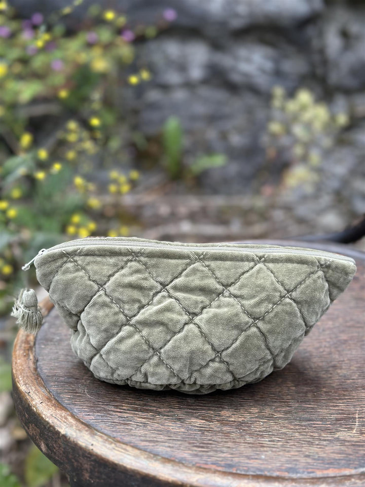 Sminkepung velur 15xH10 cm olivo