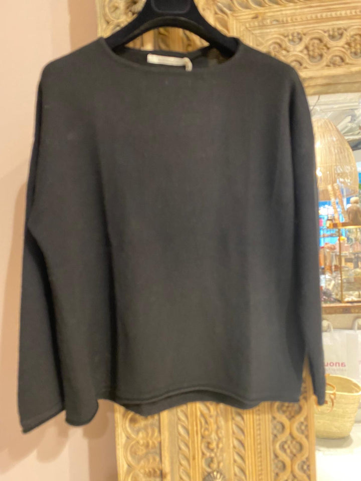 Pure oversized cashmere genser black