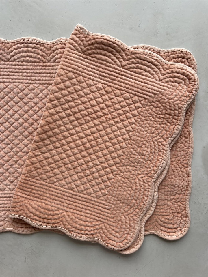 Spisebrikke avlang velur 35x50 cm  Peach